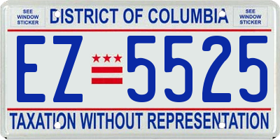 DC license plate EZ5525