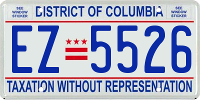 DC license plate EZ5526