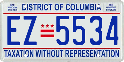 DC license plate EZ5534