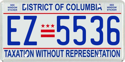 DC license plate EZ5536