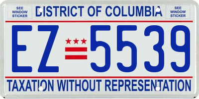 DC license plate EZ5539