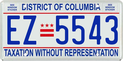 DC license plate EZ5543