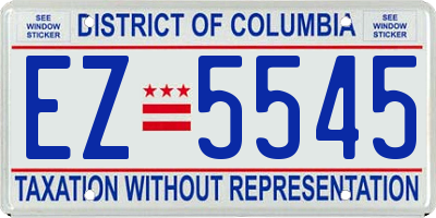 DC license plate EZ5545