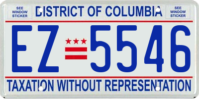 DC license plate EZ5546