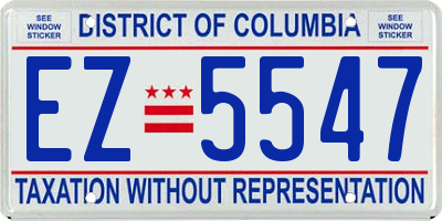 DC license plate EZ5547