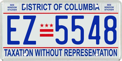 DC license plate EZ5548