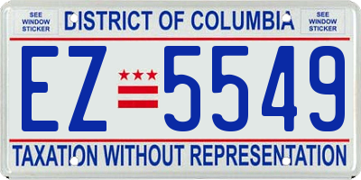 DC license plate EZ5549