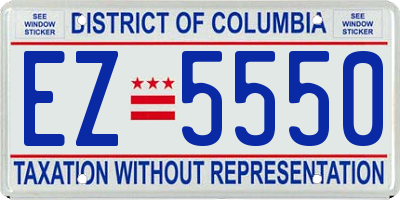 DC license plate EZ5550