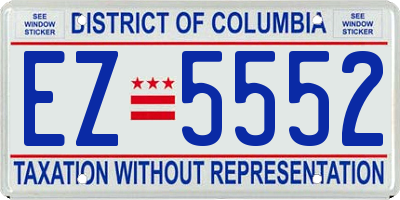 DC license plate EZ5552