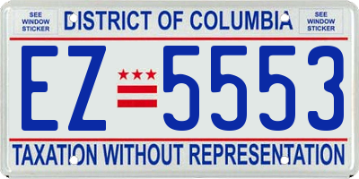 DC license plate EZ5553