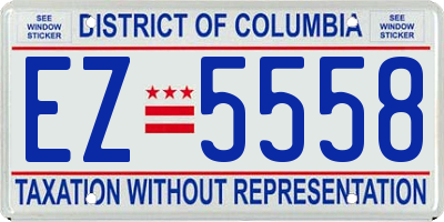 DC license plate EZ5558