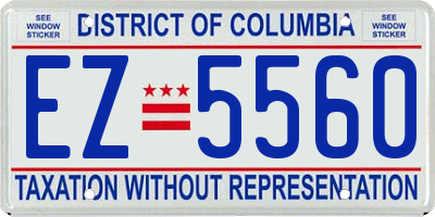 DC license plate EZ5560