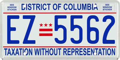 DC license plate EZ5562