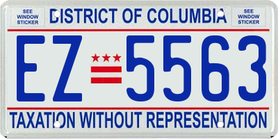 DC license plate EZ5563