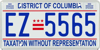 DC license plate EZ5565