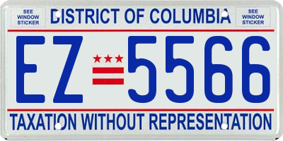 DC license plate EZ5566