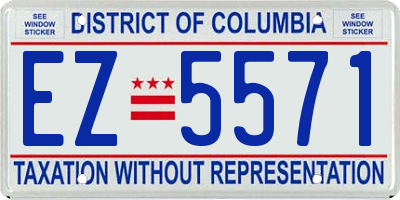 DC license plate EZ5571