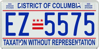 DC license plate EZ5575