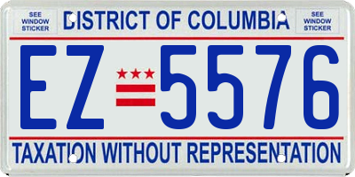 DC license plate EZ5576