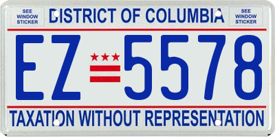 DC license plate EZ5578