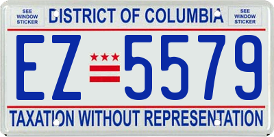 DC license plate EZ5579