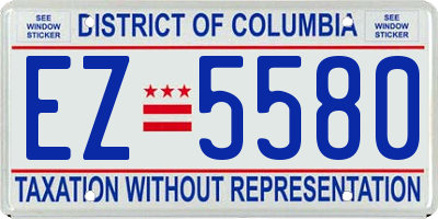 DC license plate EZ5580