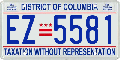 DC license plate EZ5581