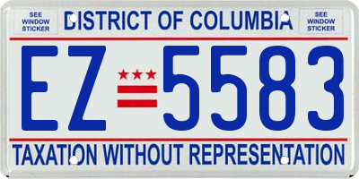 DC license plate EZ5583