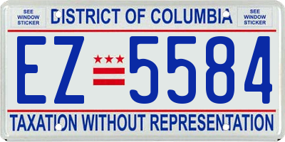 DC license plate EZ5584