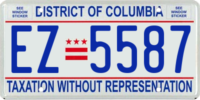 DC license plate EZ5587