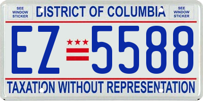 DC license plate EZ5588