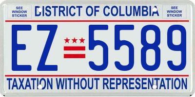 DC license plate EZ5589