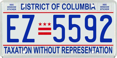 DC license plate EZ5592