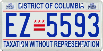 DC license plate EZ5593