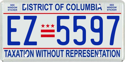 DC license plate EZ5597