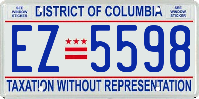 DC license plate EZ5598