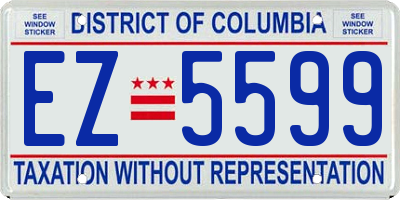 DC license plate EZ5599