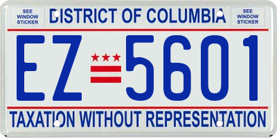 DC license plate EZ5601