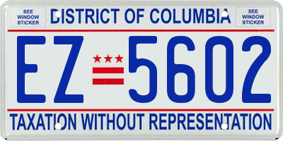 DC license plate EZ5602