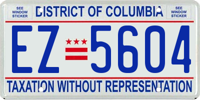 DC license plate EZ5604