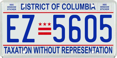 DC license plate EZ5605