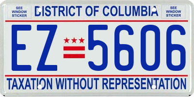 DC license plate EZ5606