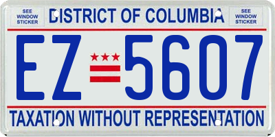 DC license plate EZ5607