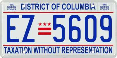 DC license plate EZ5609