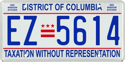 DC license plate EZ5614