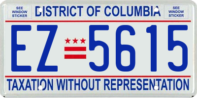 DC license plate EZ5615