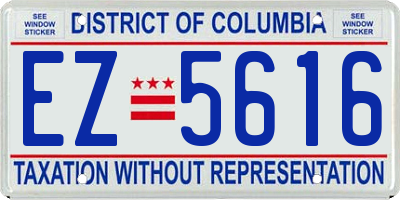 DC license plate EZ5616