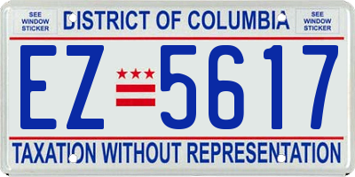 DC license plate EZ5617