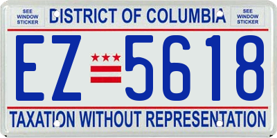 DC license plate EZ5618