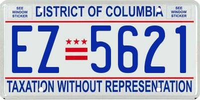 DC license plate EZ5621